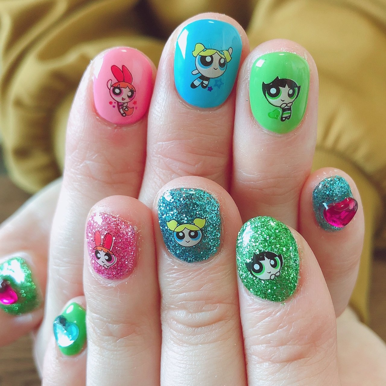 ハンド 痛ネイル キャラクター ピンク グリーン ちさきのネイルデザイン No ネイルブック