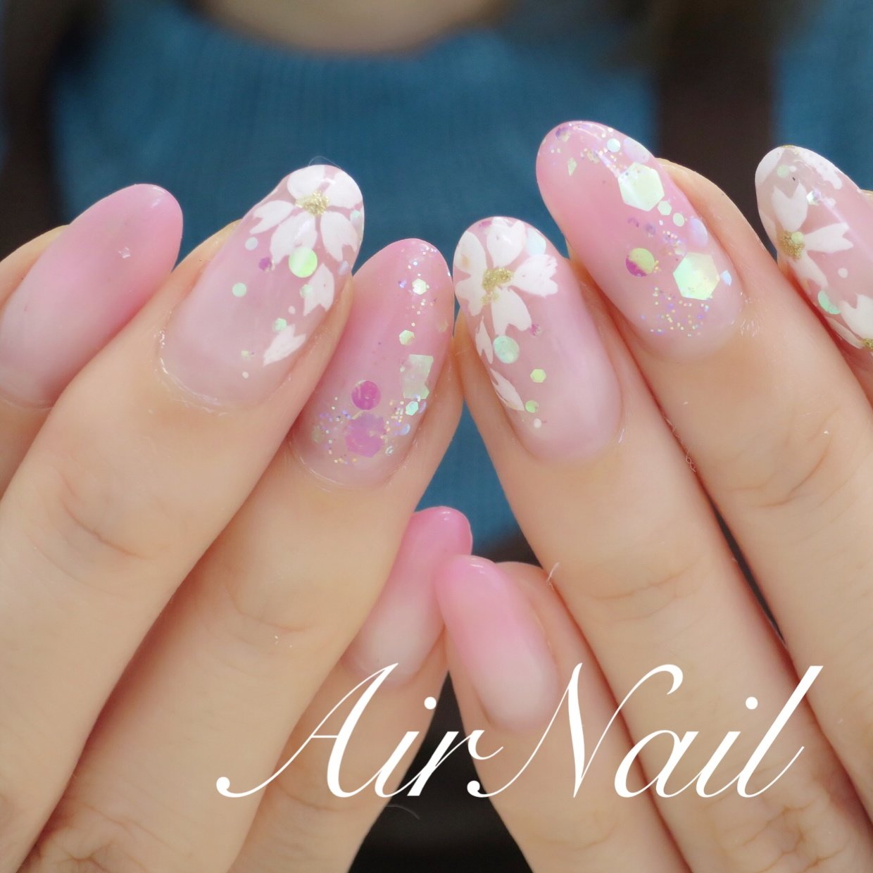 春 入学式 オフィス 女子会 ハンド Airnail エアーネイル のネイルデザイン No ネイルブック