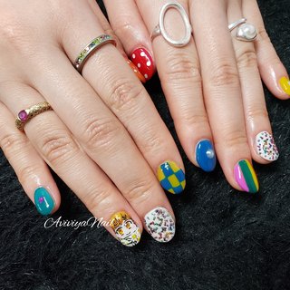 カラフルポップネイルのネイルデザイン ネイルブック