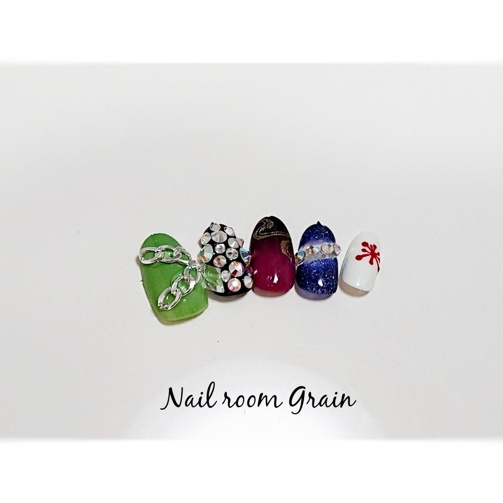 オールシーズン お正月 成人式 浴衣 ハンド 福岡粕屋 Nail Room Grainのネイルデザイン No ネイルブック
