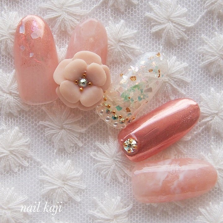 春 夏 オールシーズン ハンド フラワー Nail Kajiのネイルデザイン No ネイルブック