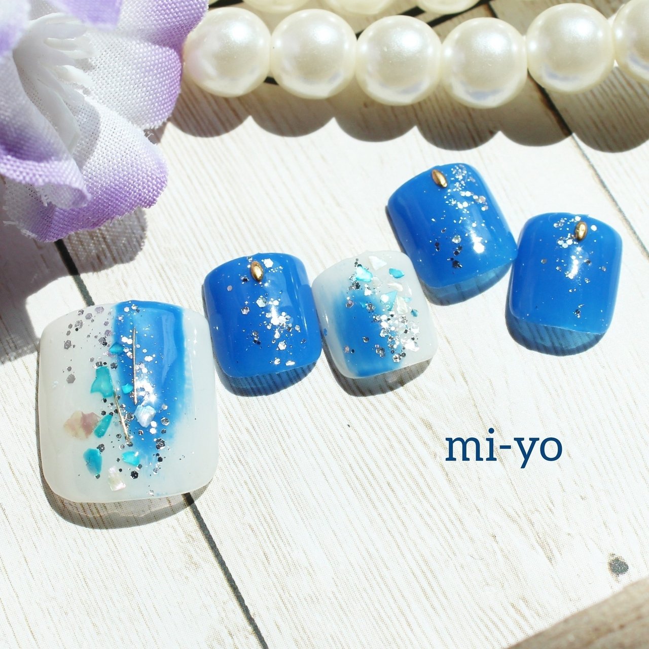 夏 オールシーズン 海 リゾート フット Mi Yoのネイルデザイン No ネイルブック