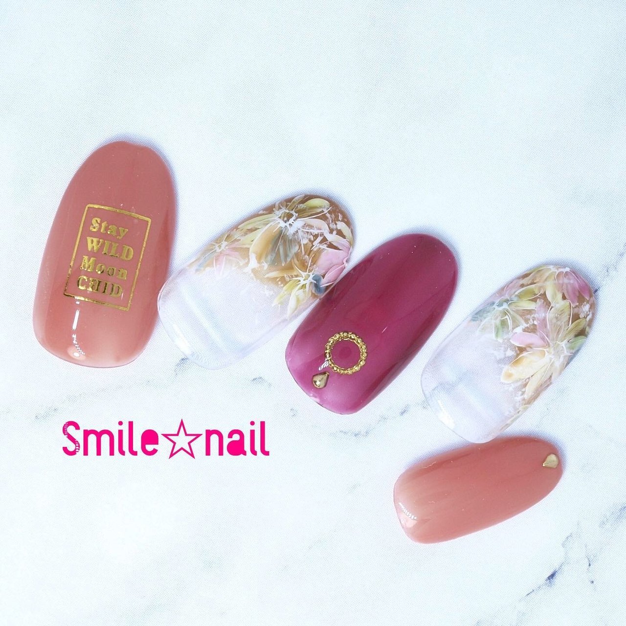 春 デート 女子会 ハンド 変形フレンチ Smile Nailのネイルデザイン No ネイルブック