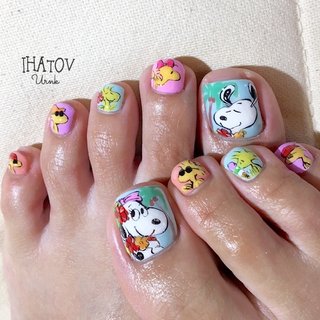 夏 Snoopyのネイルデザイン ネイルブック