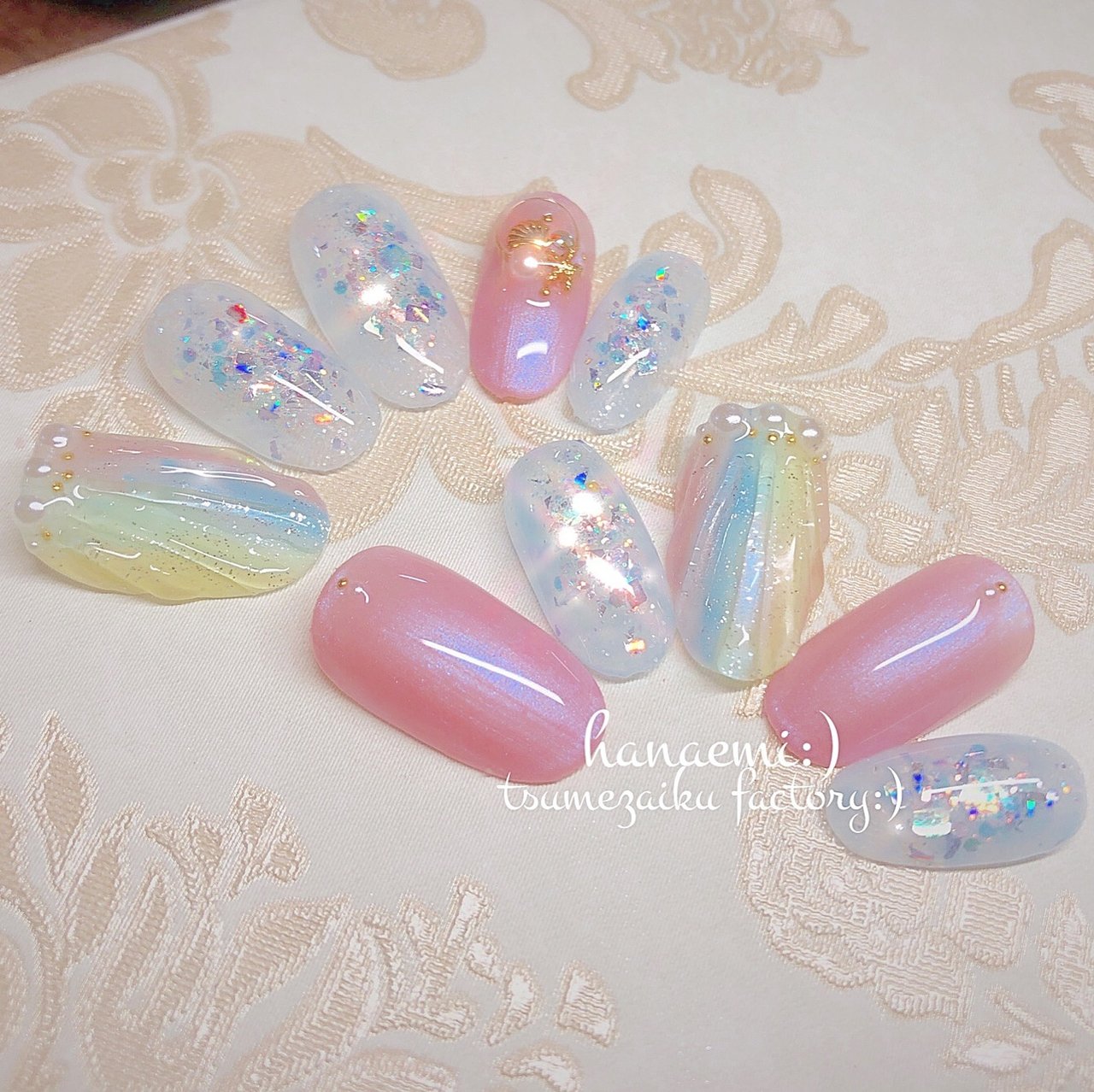 夏 海 リゾート ハンド ホログラム Nail Smile Hanaemiﾟ ﾟஐ美沙 のネイルデザイン No ネイルブック