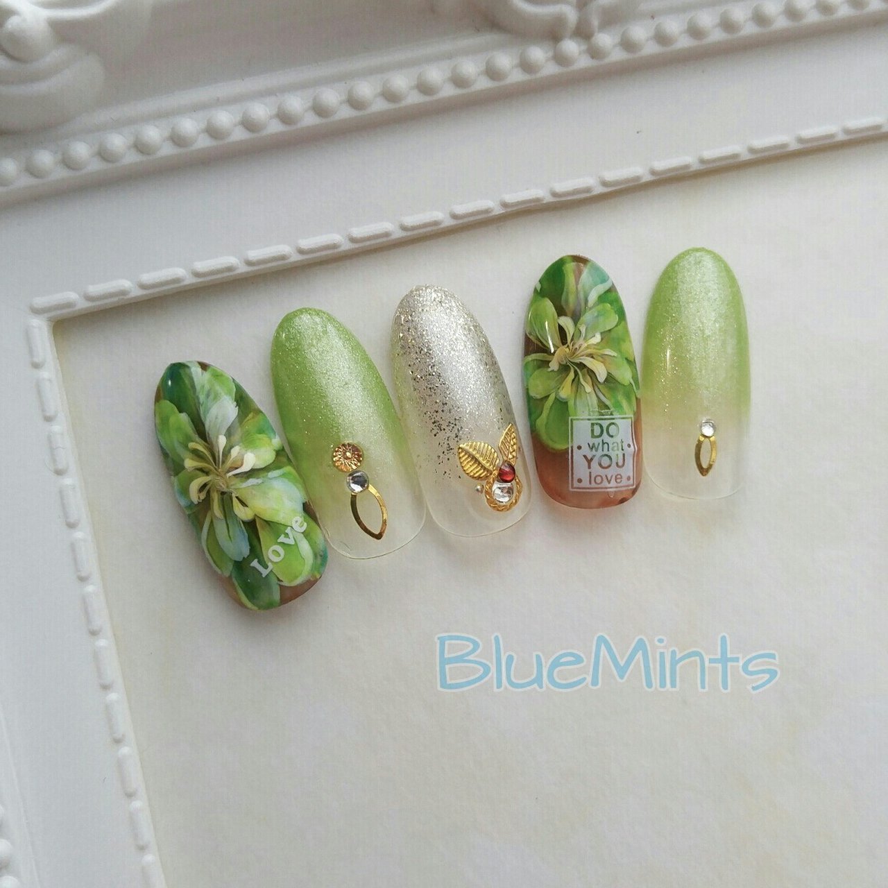 春 夏 旅行 パーティー ハンド Blue Mintsのネイルデザイン No ネイルブック