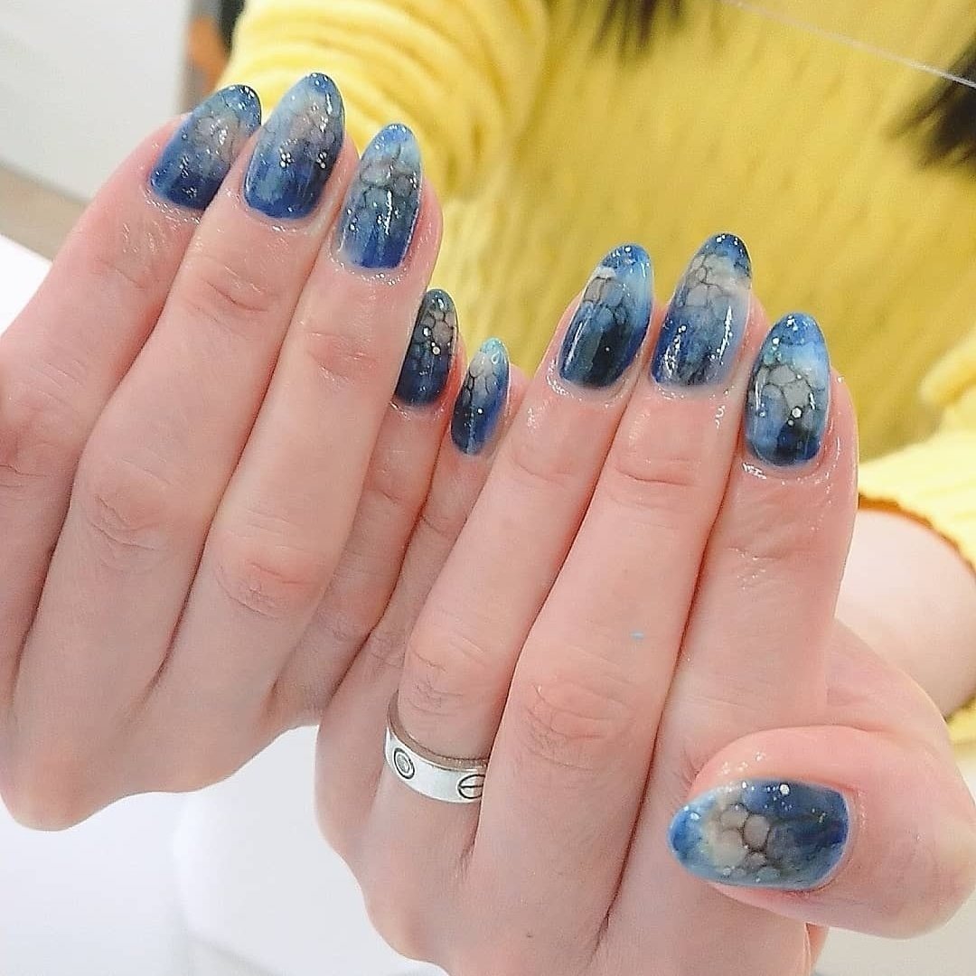 ホワイト ブルー ネイビー Palaunuのネイルデザイン No ネイルブック