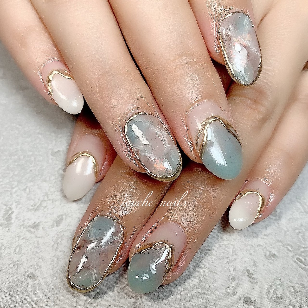 夏 オールシーズン 梅雨 海 ハンド Touche Nailsのネイルデザイン No ネイルブック