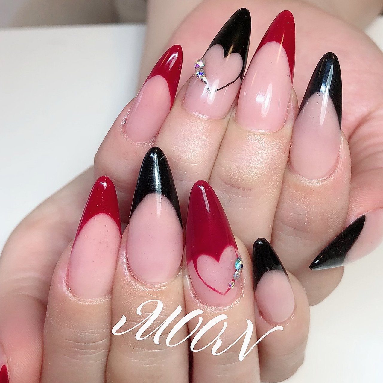 オールシーズン ライブ ハンド フレンチ ハート Yumiのネイルデザイン No ネイルブック