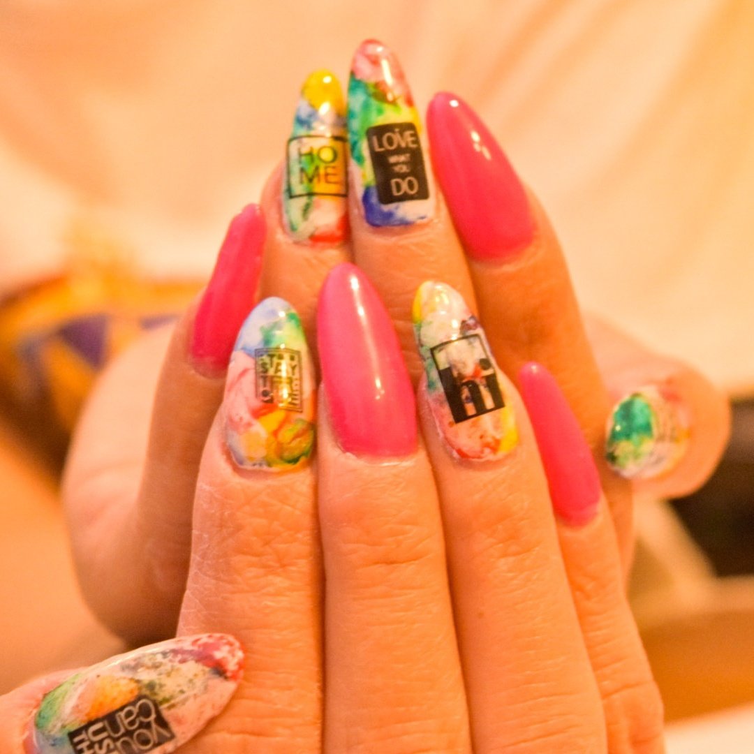 夏 ハンド たらしこみ トロピカル ニュアンス Nails Kazuのネイルデザイン No ネイルブック