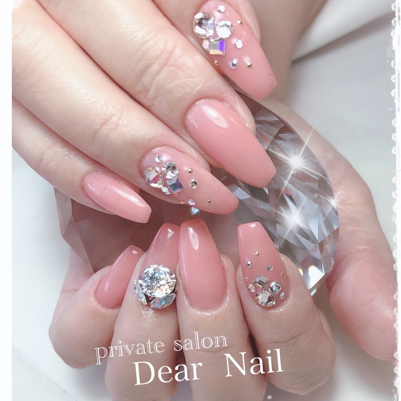 オールシーズン パーティー ハンド ワンカラー ビジュー Dearnail39のネイルデザイン No ネイルブック