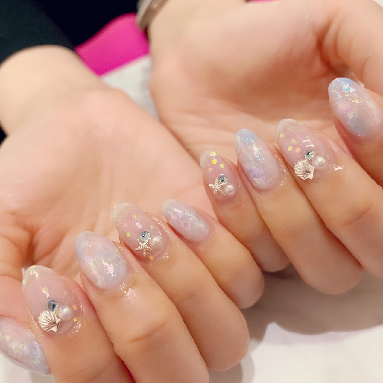 春 夏 オールシーズン ハンド ホログラム Leciel Nail 豊田市ネイルサロン のネイルデザイン No ネイルブック