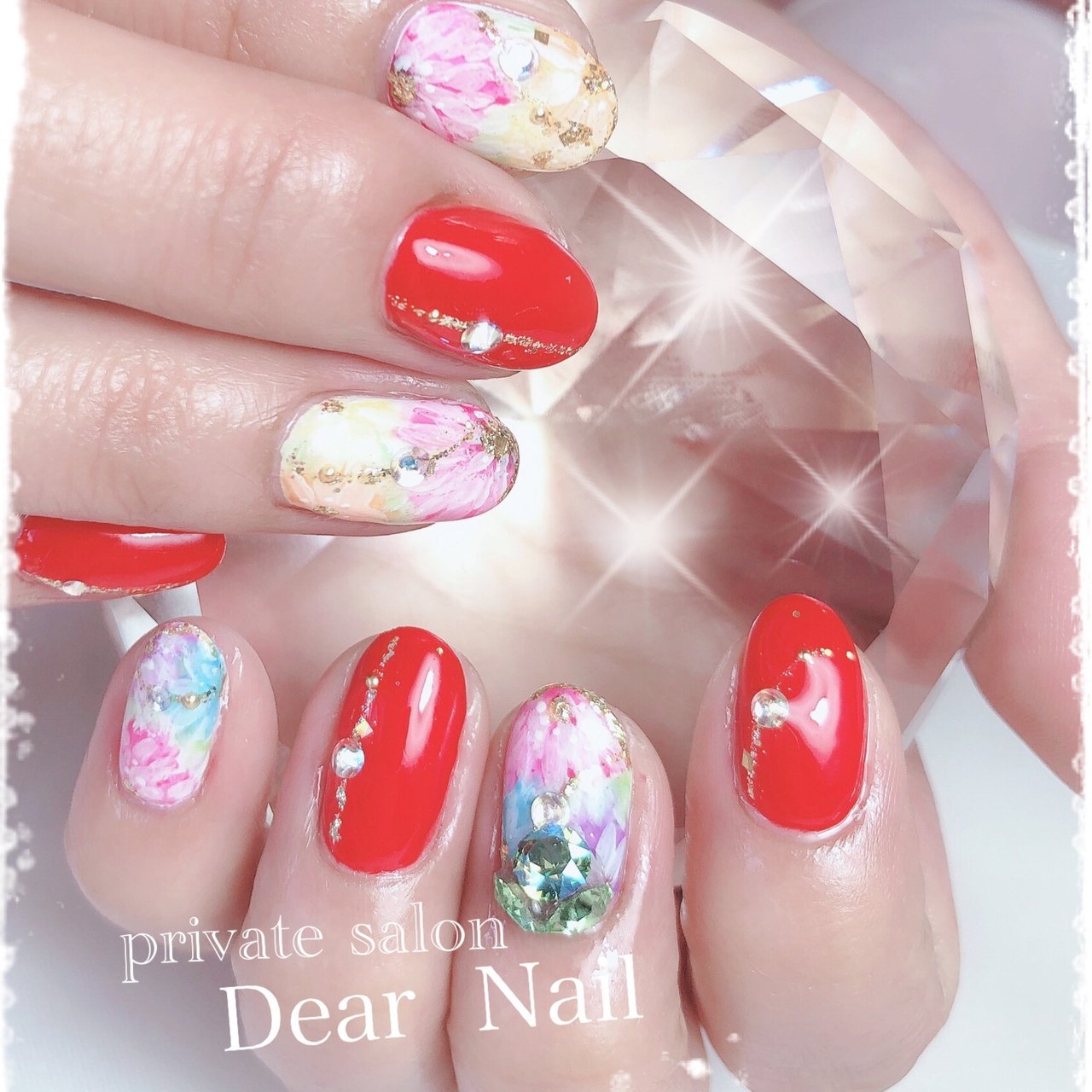 夏 リゾート パーティー ハンド ラメ Dearnail39のネイルデザイン No ネイルブック