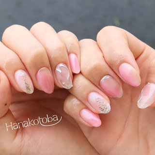 グラデーション バラバラネイルのネイルデザイン ネイルブック