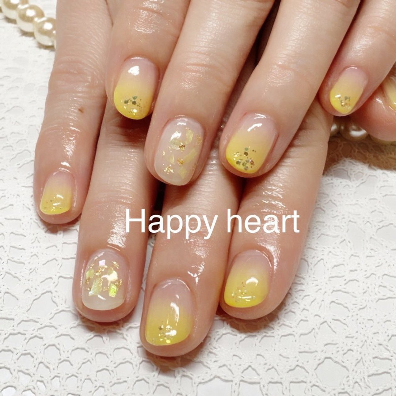 春 夏 ハンド グラデーション ラメ Happyheartのネイルデザイン No ネイルブック