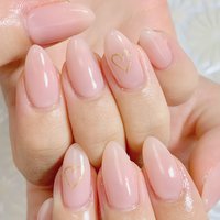 シンプル ハート ワンポイントのネイルデザイン ネイルブック