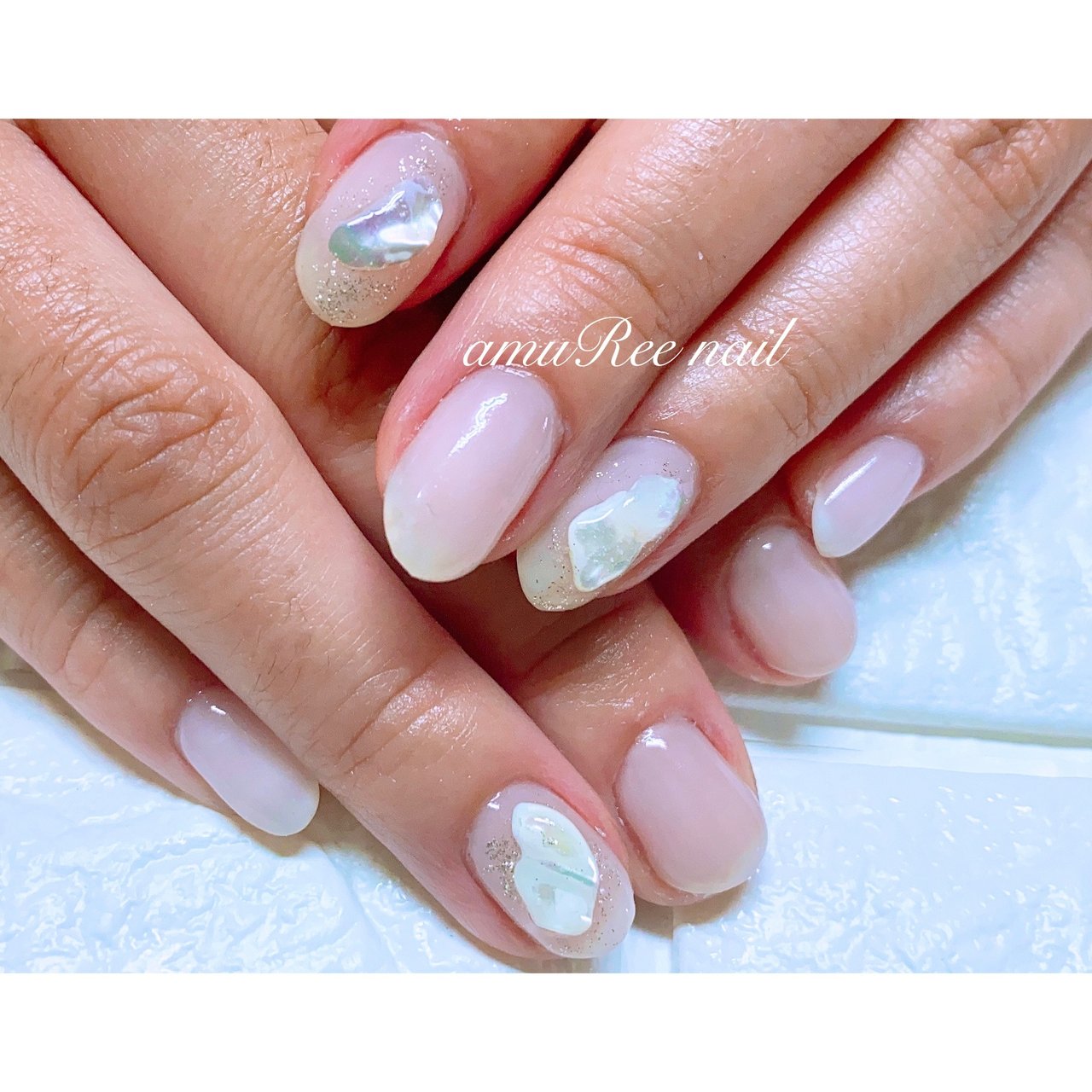 春 夏 オフィス ブライダル ハンド Amuree Nailのネイルデザイン No ネイルブック