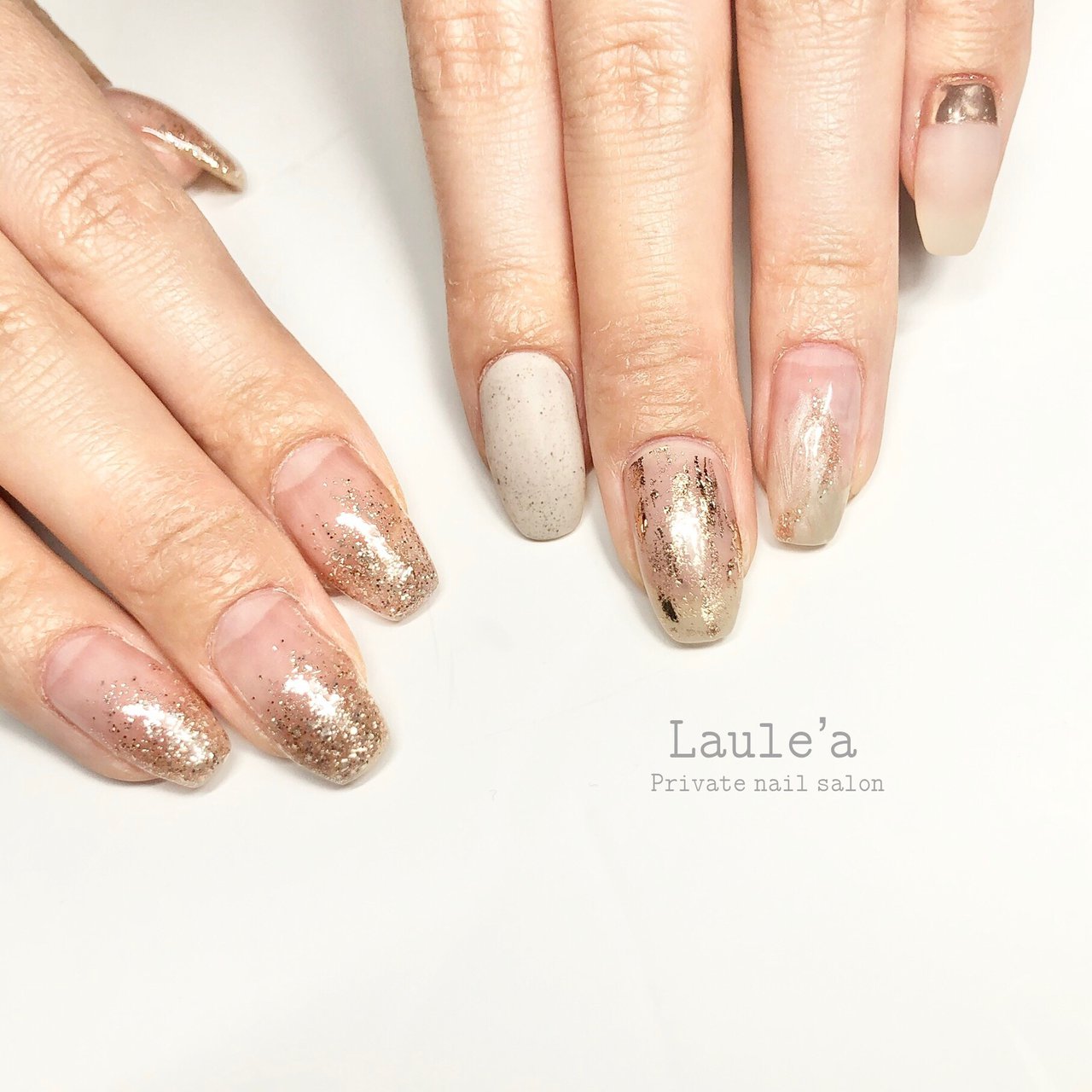 ラメ ニュアンス マット ベージュ Nail Room Laule A Eriのネイルデザイン No ネイルブック