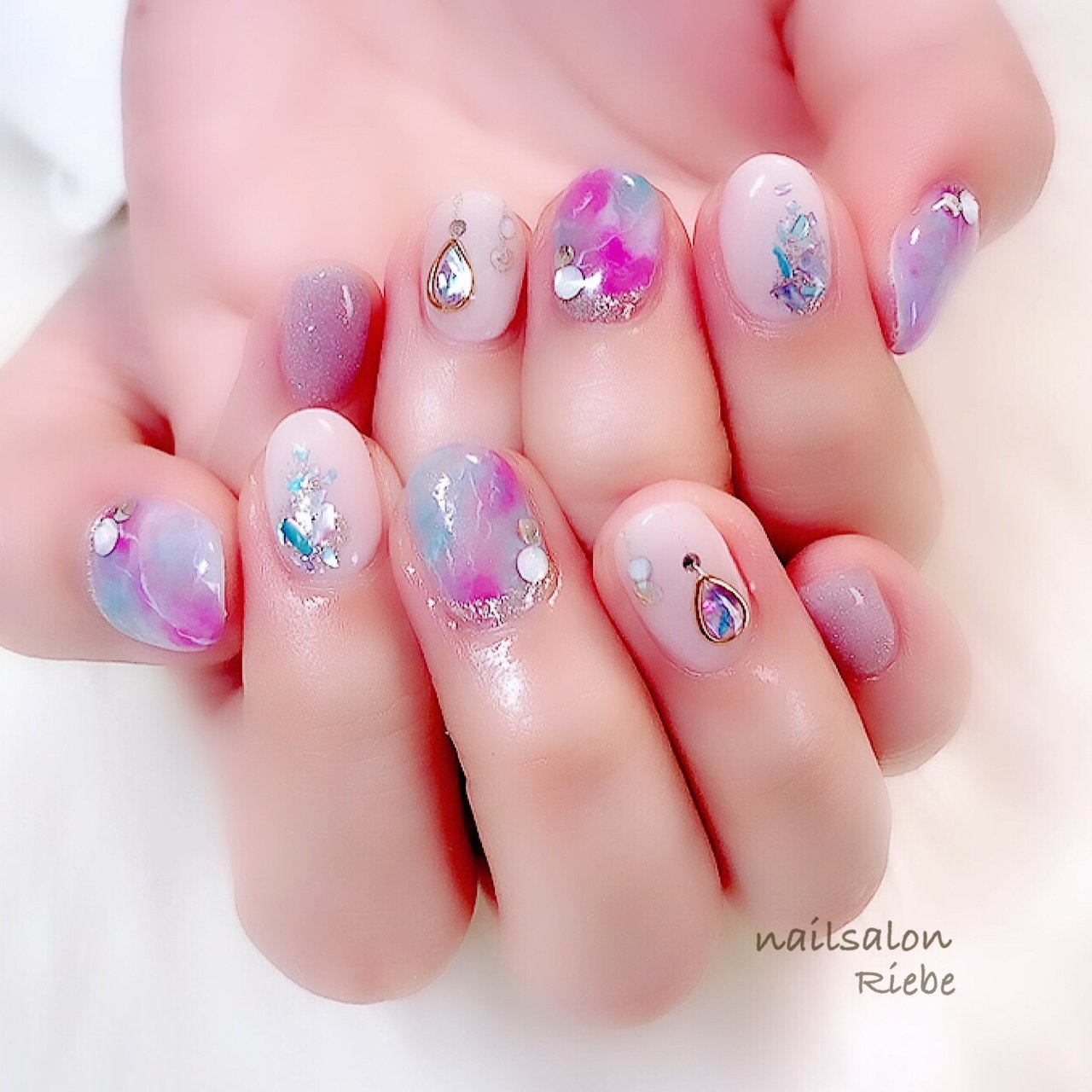 夏 梅雨 七夕 浴衣 ハンド Private Nail Salon Riebe リーヴェ のネイルデザイン No ネイルブック