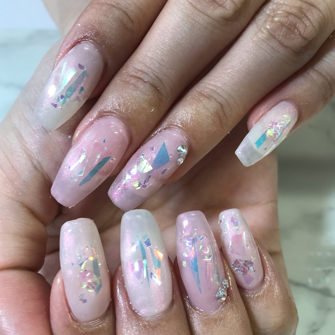 春 シンプル ニュアンス オーロラ ピンク Nail Salon Kapaliliのネイルデザイン No ネイルブック