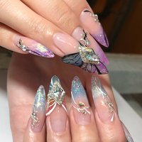 人気順 スカルプチュア 蝶々のネイルデザイン ネイルブック