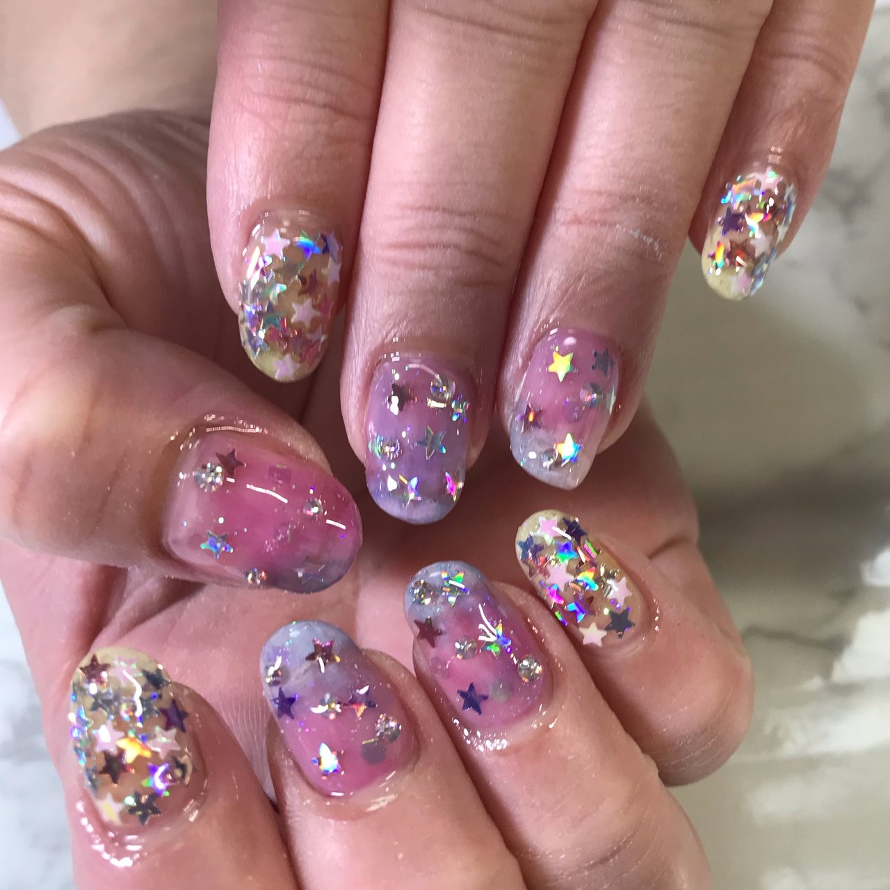 春 夏 梅雨 ラメ シースルー Nail Room Amery のネイルデザイン No ネイルブック