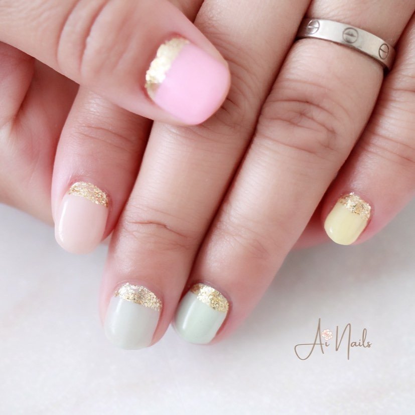 春 夏 ハンド シンプル ビジュー 愛知県尾張旭市 旭前駅 Ai Nails アイネイルズのネイルデザイン No ネイル ブック