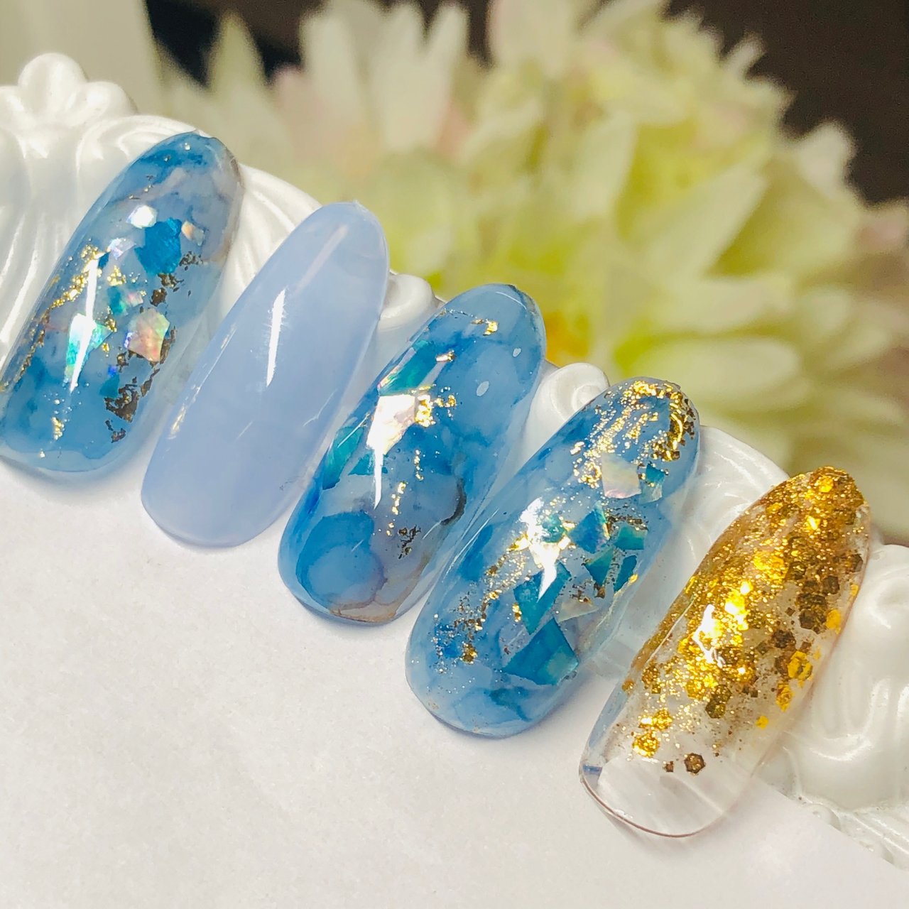 夏 梅雨 海 ハンド ラメ モゾ近く 北名古屋 A Nailのネイルデザイン No ネイルブック