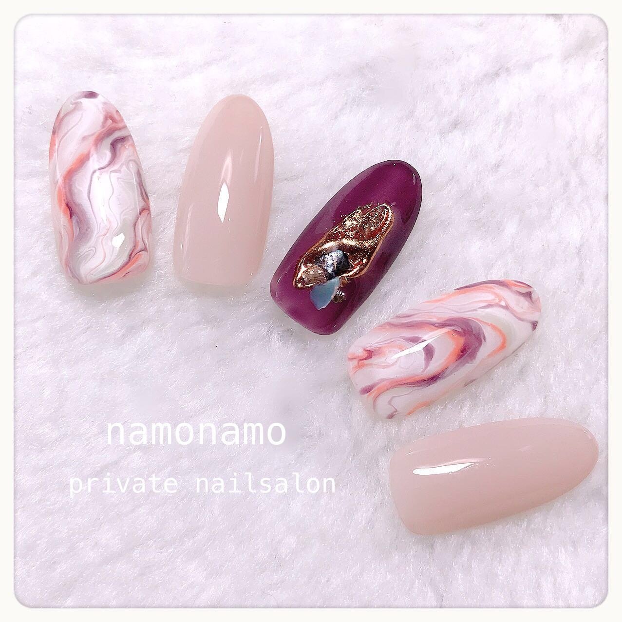 夏 リゾート ハンド ワンカラー マーブル Namonamoのネイルデザイン No ネイルブック