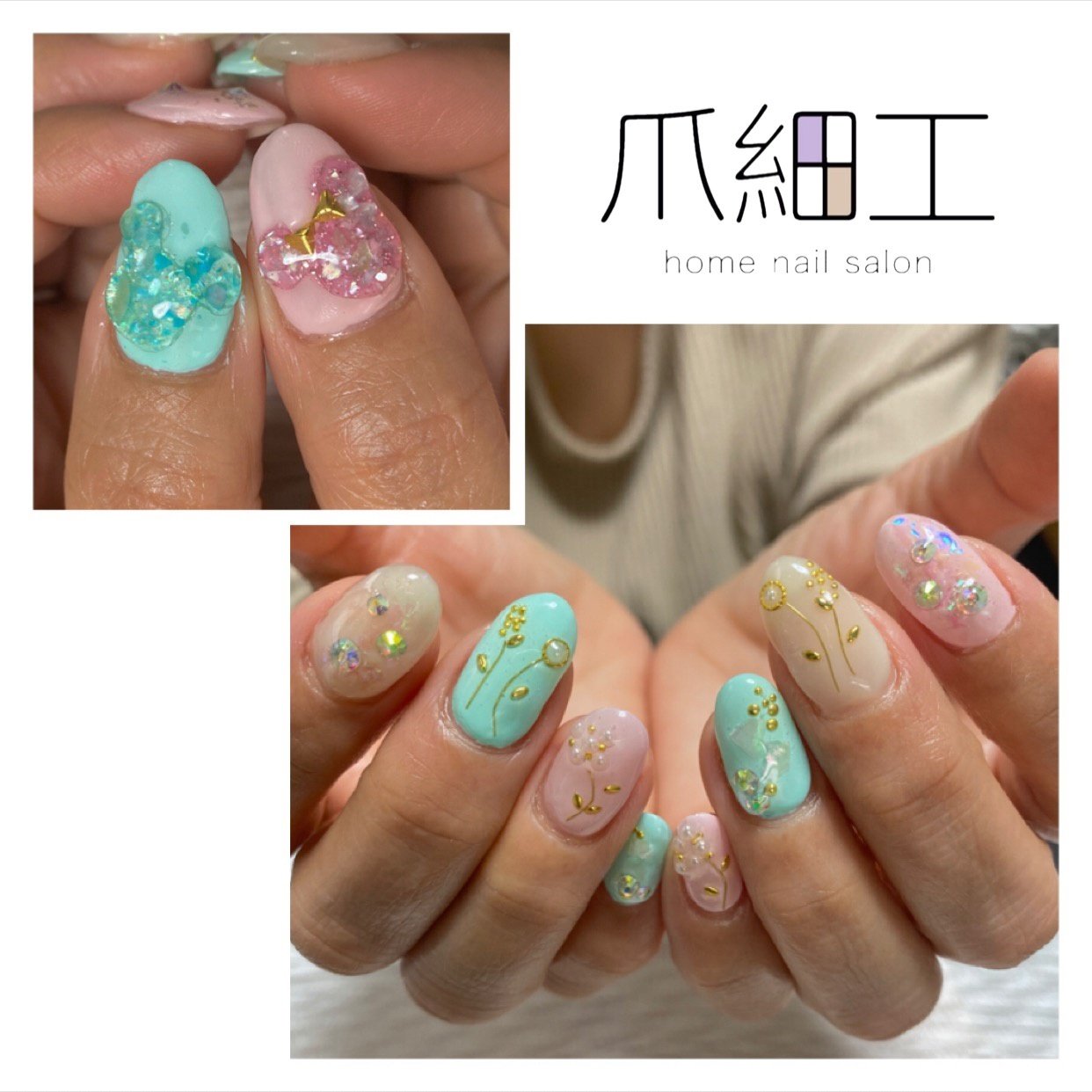 春 夏 ハンド フラワー キャラクター 爪細工のネイルデザイン No ネイルブック