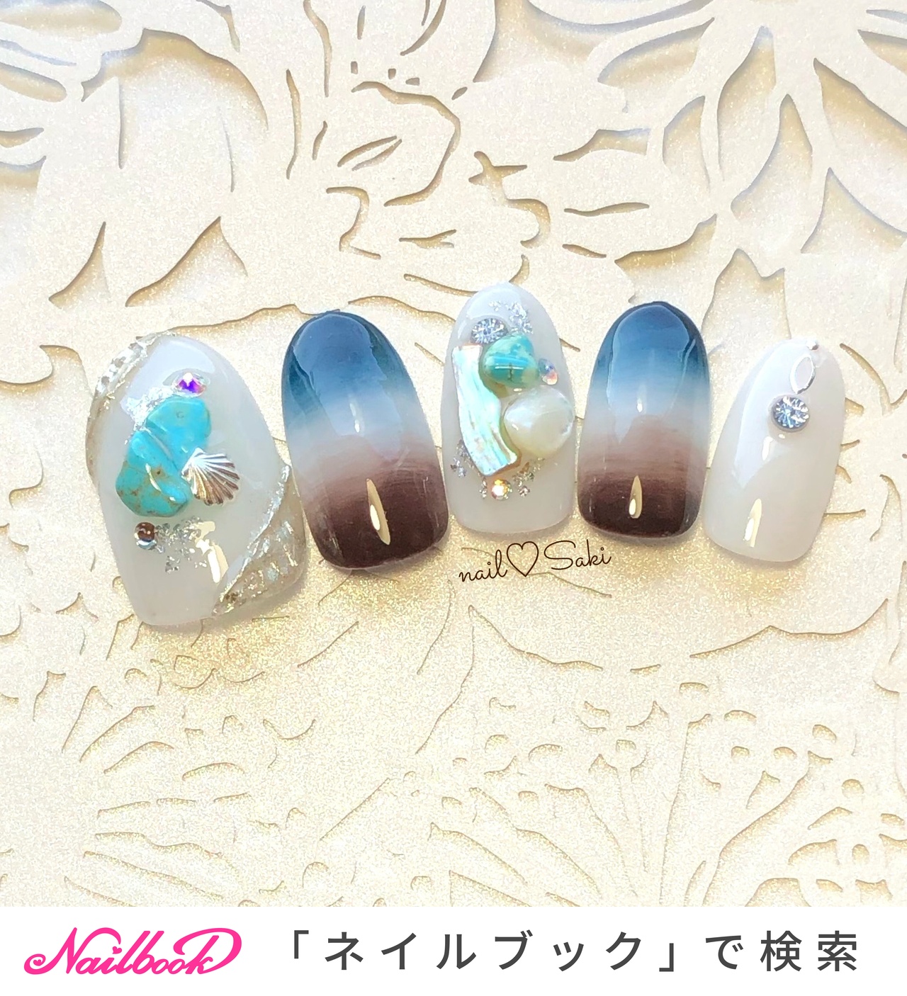 夏/海/ハンド/グラデーション/シェル - nail♡Sakiのネイル