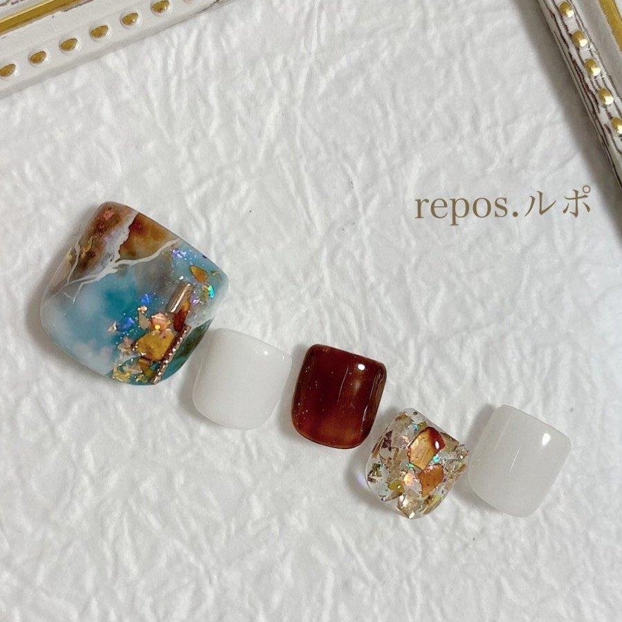 夏 海 リゾート フット タイダイ 福岡 薬院まつ毛パーマ ネイル ルポのネイルデザイン No ネイルブック
