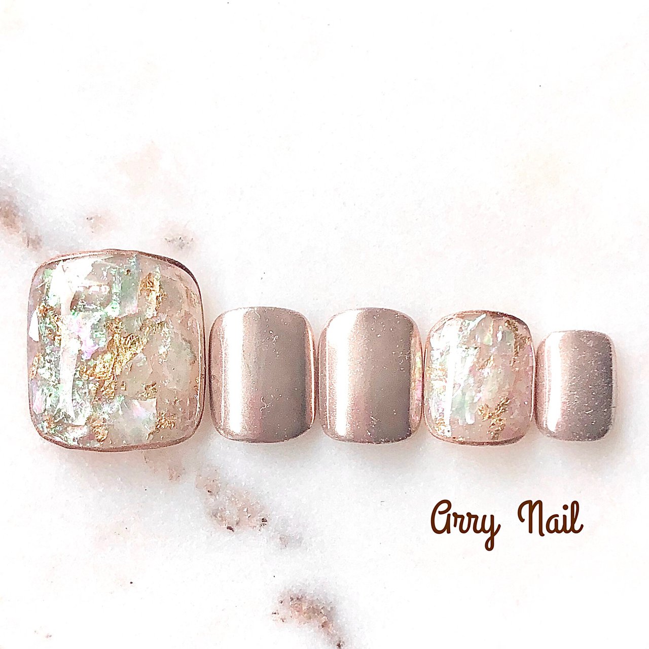 春 夏 フット ワンカラー シェル Arry Nail アリーネイルのネイルデザイン No ネイルブック