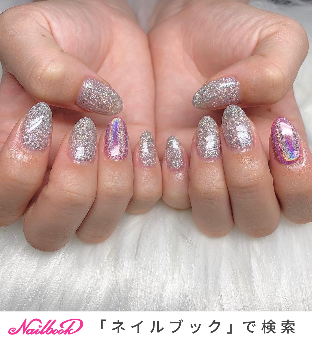 夏/ハンド/ラメ/ユニコーン/ミディアム - カ レ ンのネイルデザイン[No