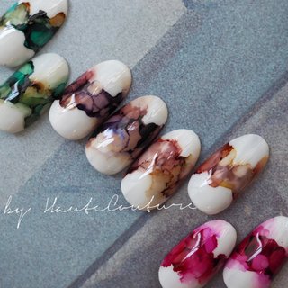 アルコールインクアートスマホケースのネイルデザイン ネイルブック