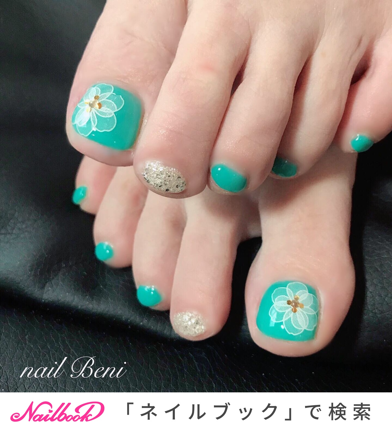 人気順 ショート エメラルドグリーンネイルのネイルデザイン ネイルブック