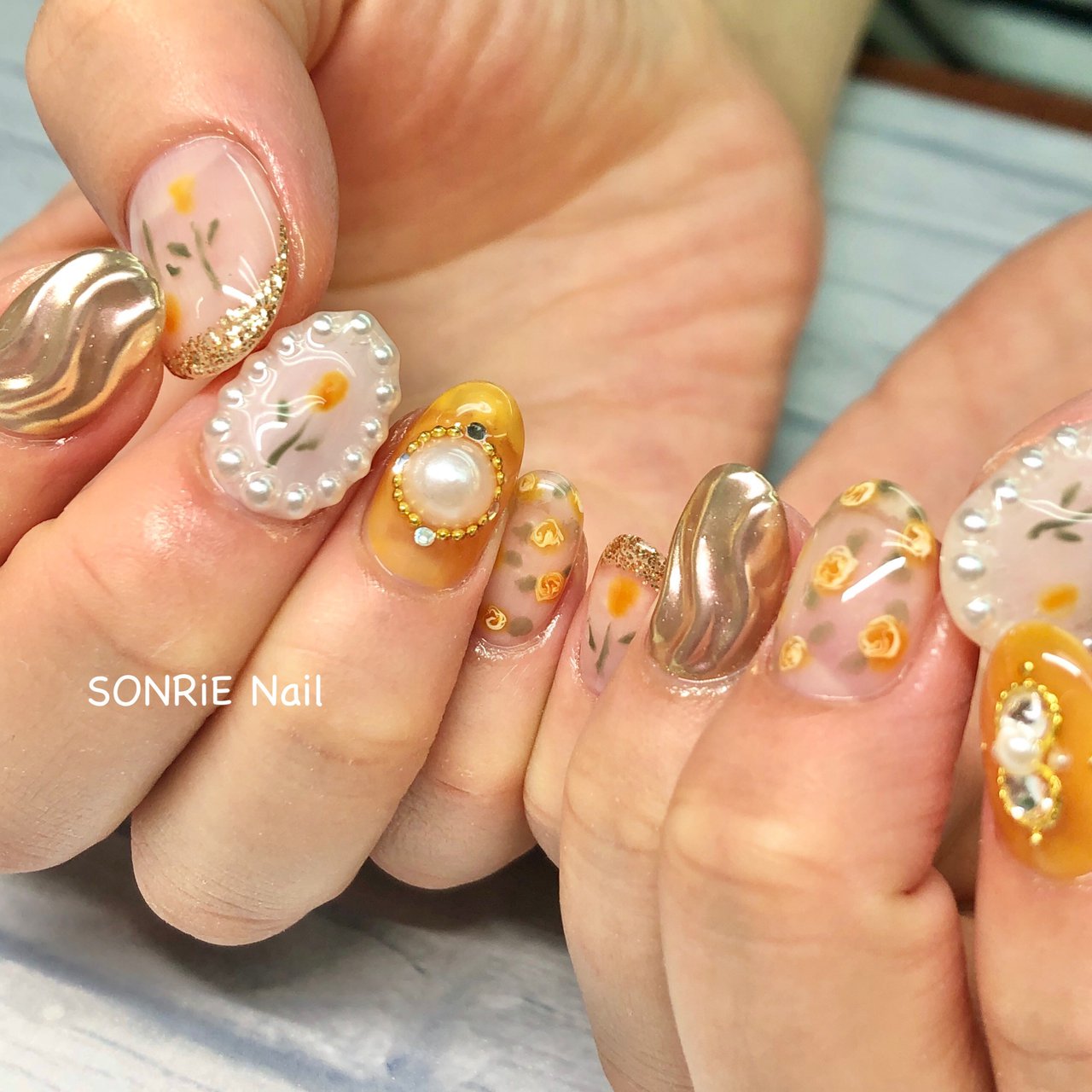 春 夏 オールシーズン ジェルネイル Sonrie Nailのネイルデザイン No ネイルブック