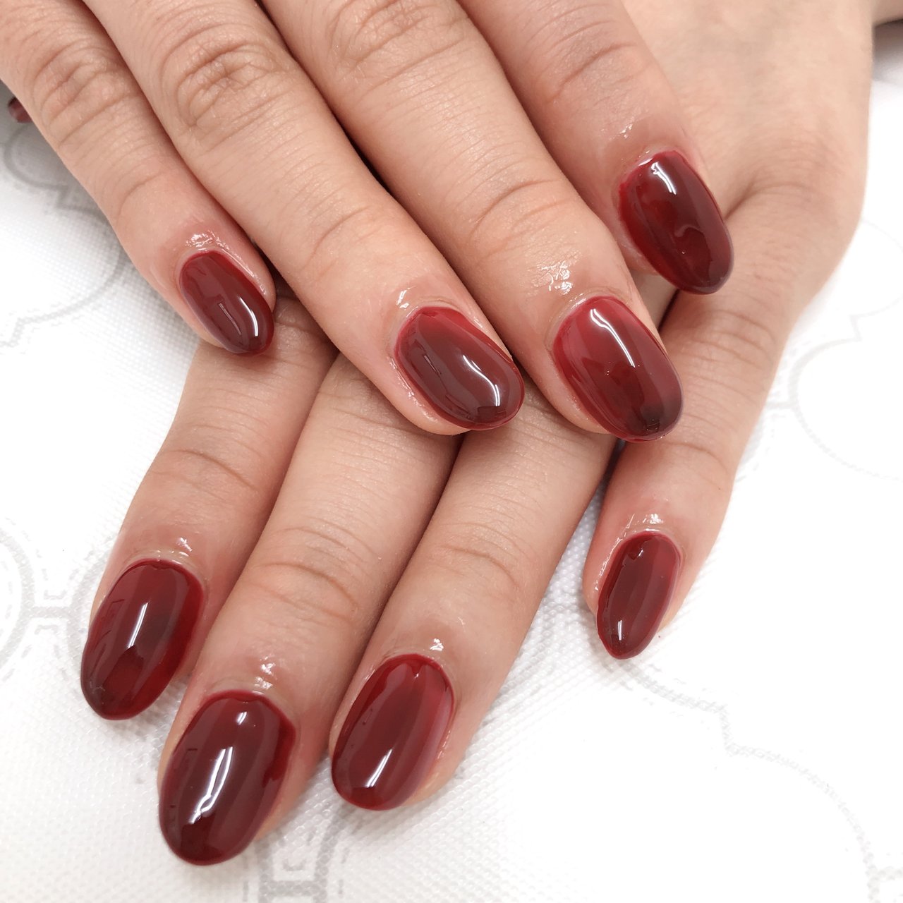 オールシーズン ハンド ワンカラー ミディアム ボルドー Nailsalonlilyのネイルデザイン No ネイルブック