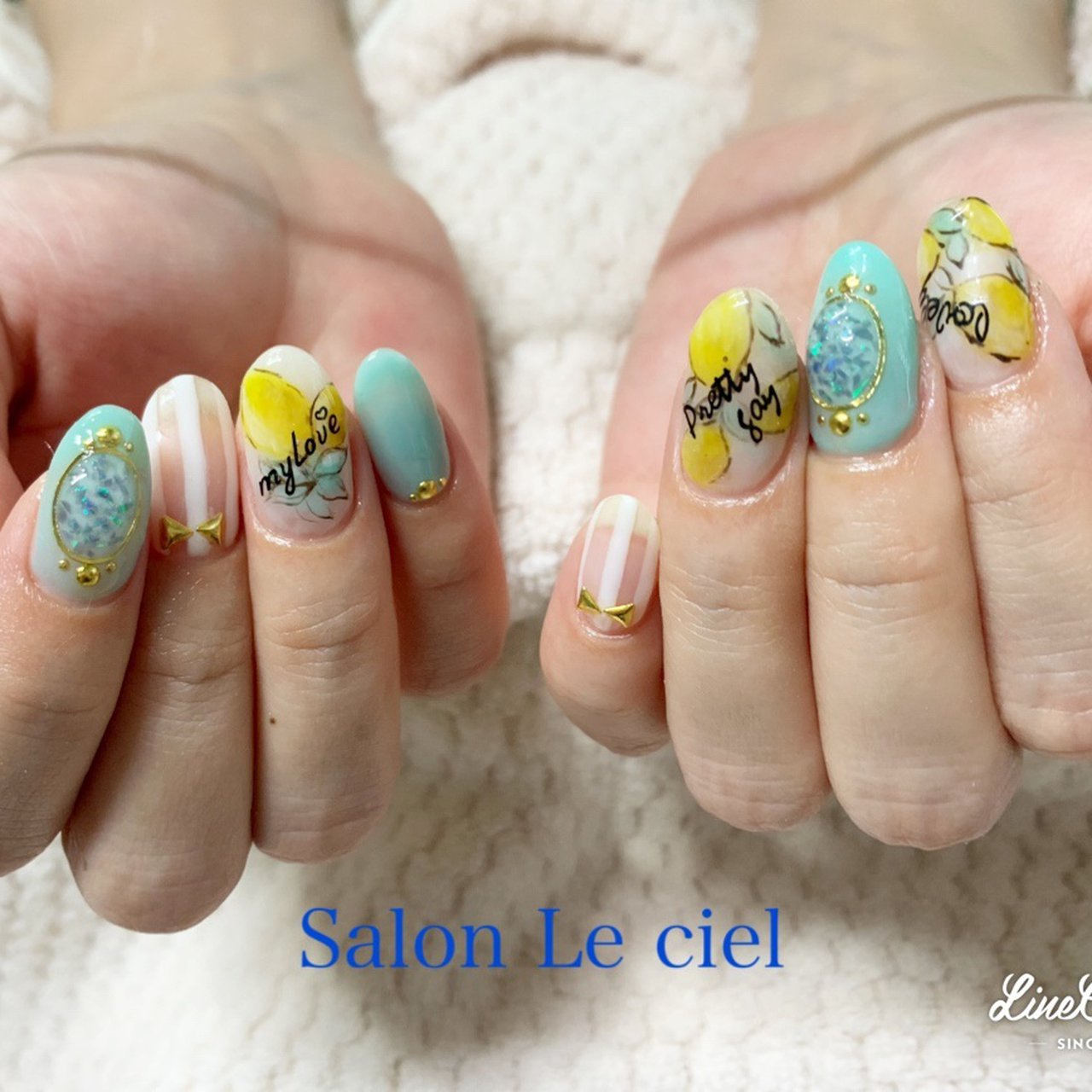 ハンド フルーツ イエロー グリーン Nail Salon L Allureのネイルデザイン No ネイルブック