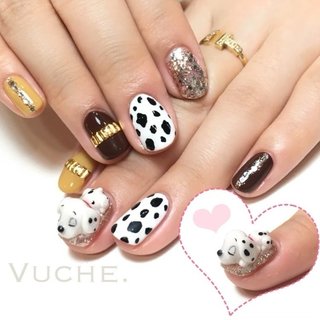 101匹わんちゃんネイルのネイルデザイン ネイルブック