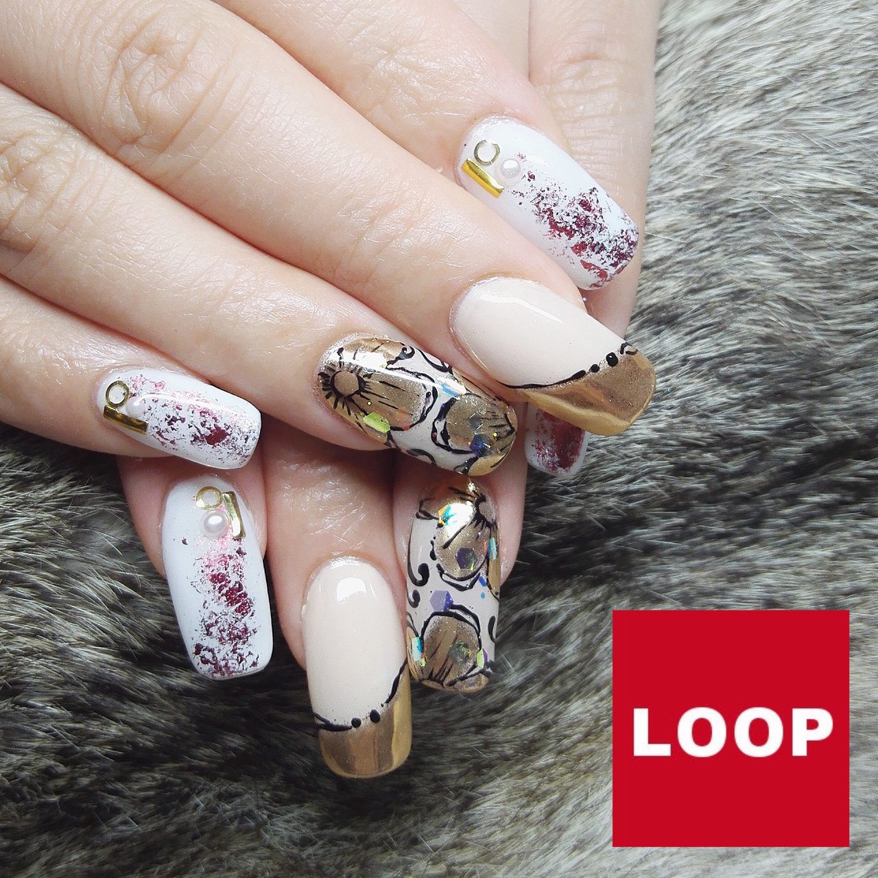 オールシーズン 成人式 浴衣 パーティー ハンド Loopのネイルデザイン No ネイルブック