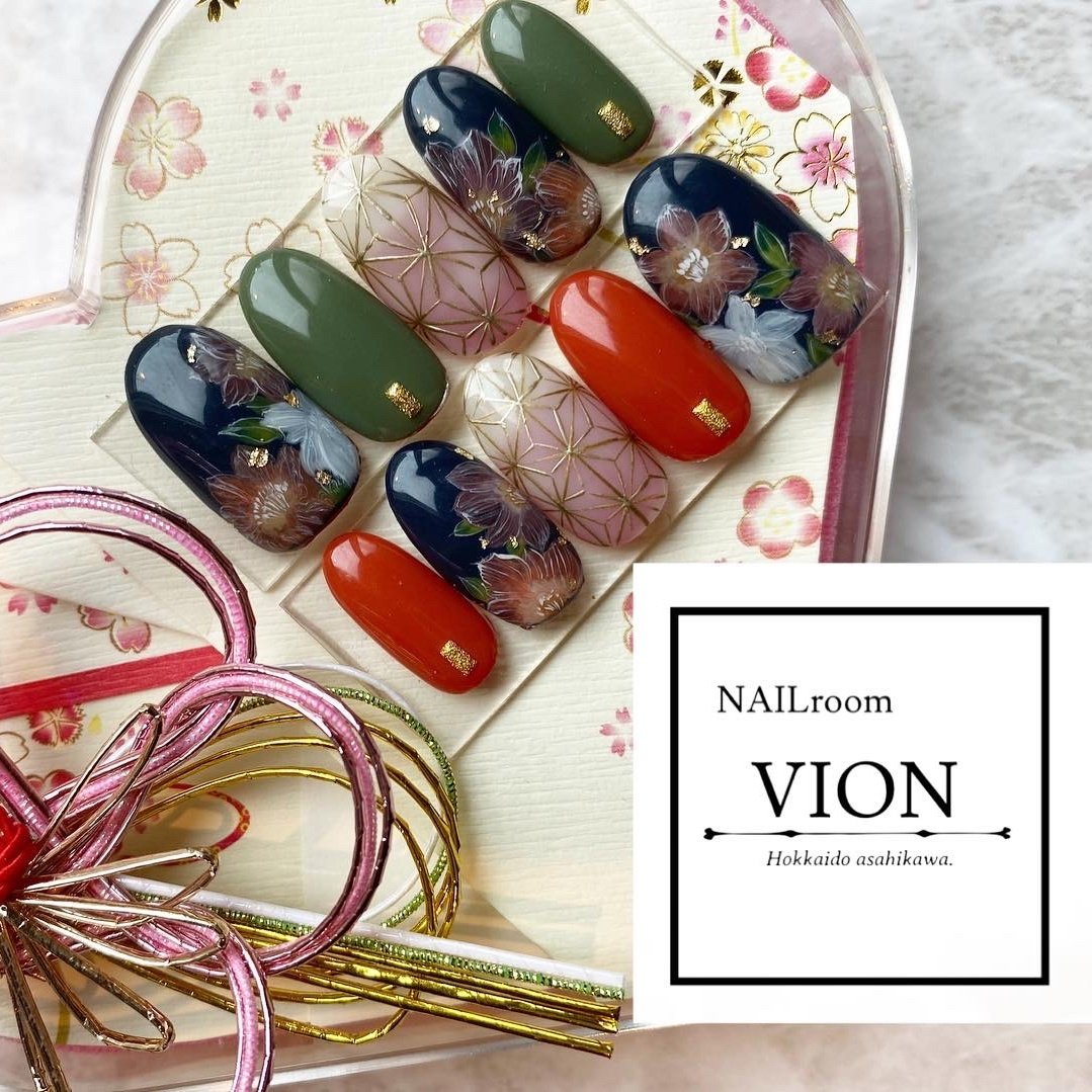 成人式 卒業式 浴衣 ハンド 和 Nailroom Vionのネイルデザイン No ネイルブック