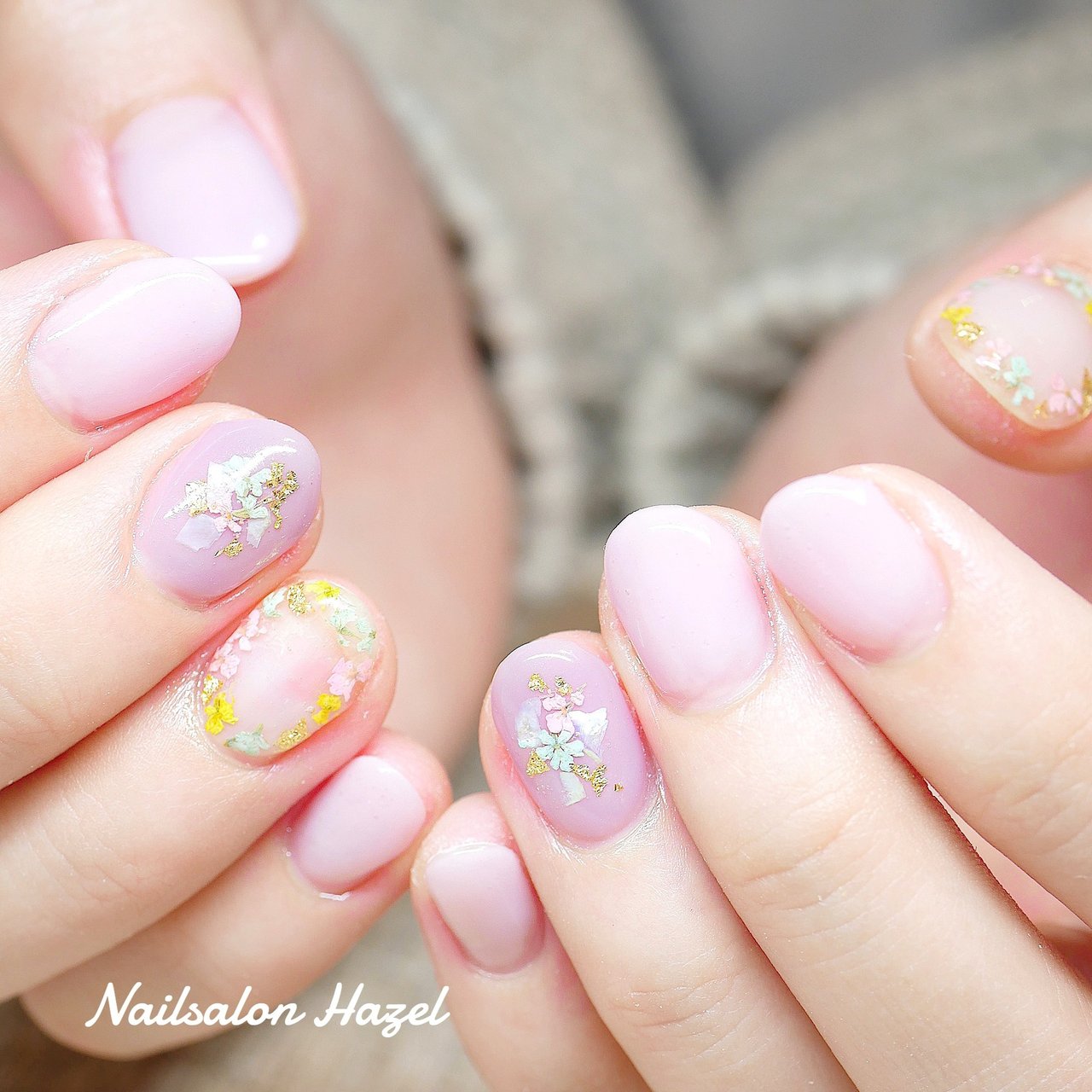 春 夏 ハンド フラワー シェル Nailsalon Hazelのネイルデザイン No ネイルブック