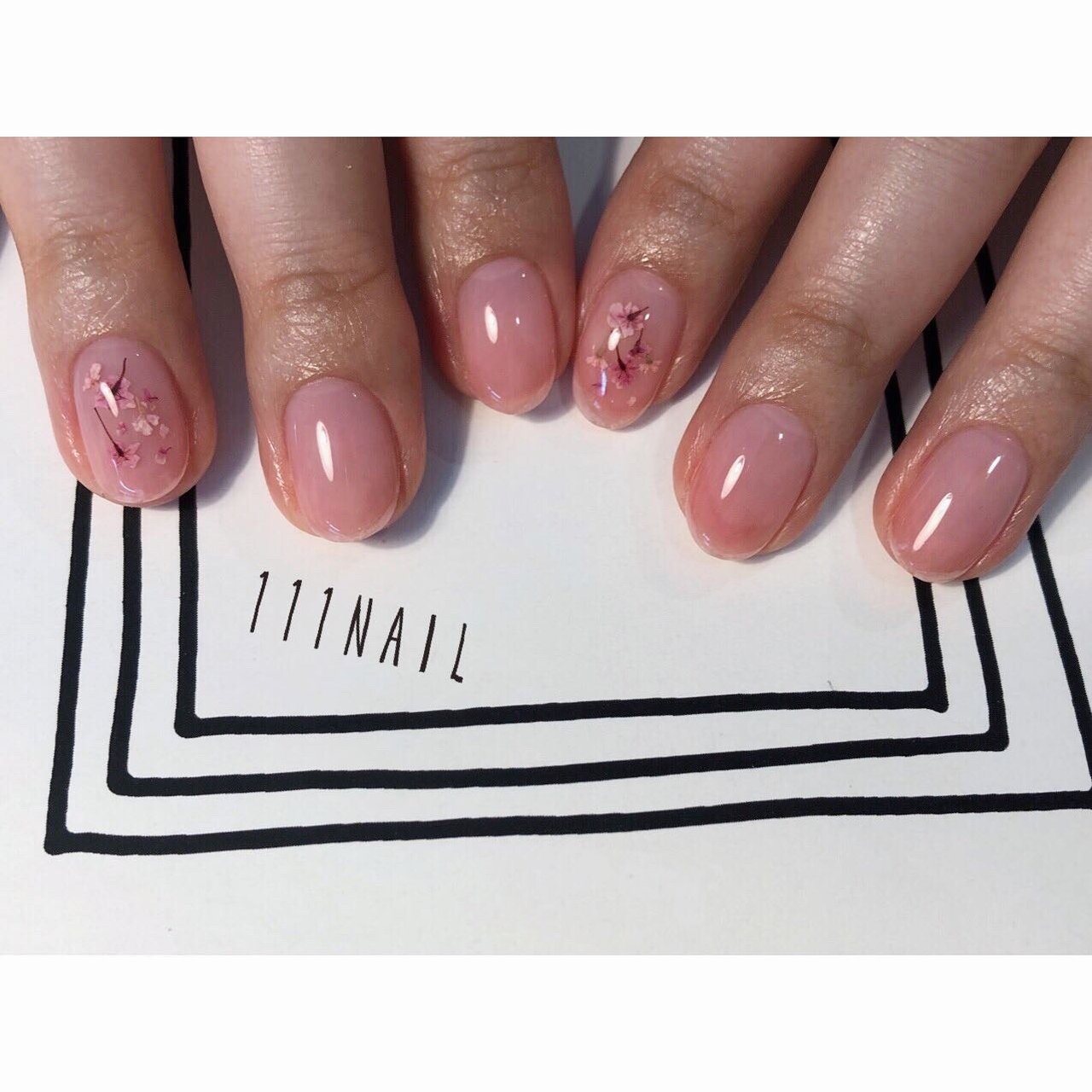 シンプル ショート ピンク ジェルネイル お客様 111nailのネイルデザイン No ネイルブック