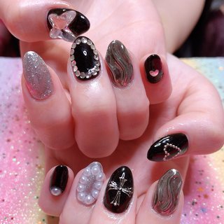 ブラック 黒 ゆめかわいいのネイルデザイン 3ページ目 ネイルブック