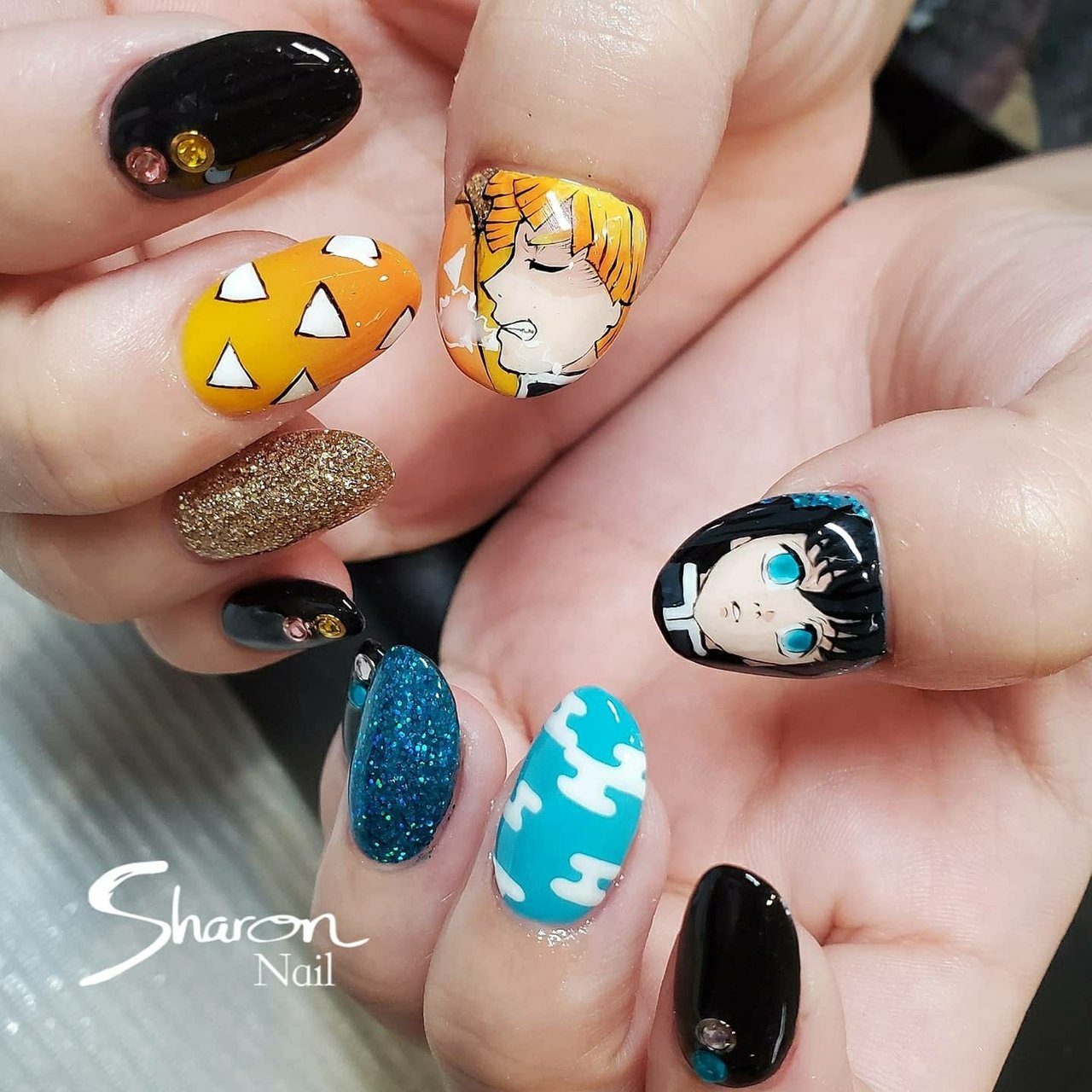 ハンド 痛ネイル キャラクター ジェルネイル Grabby Nail Sagaのネイルデザイン No ネイルブック