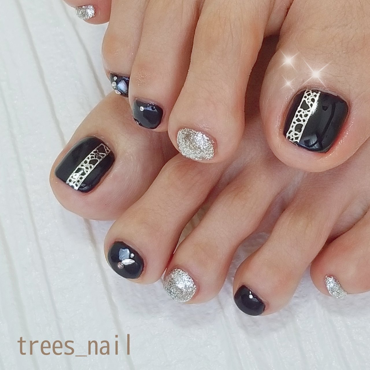 夏 梅雨 七夕 浴衣 フット Trees Nailのネイルデザイン No ネイルブック