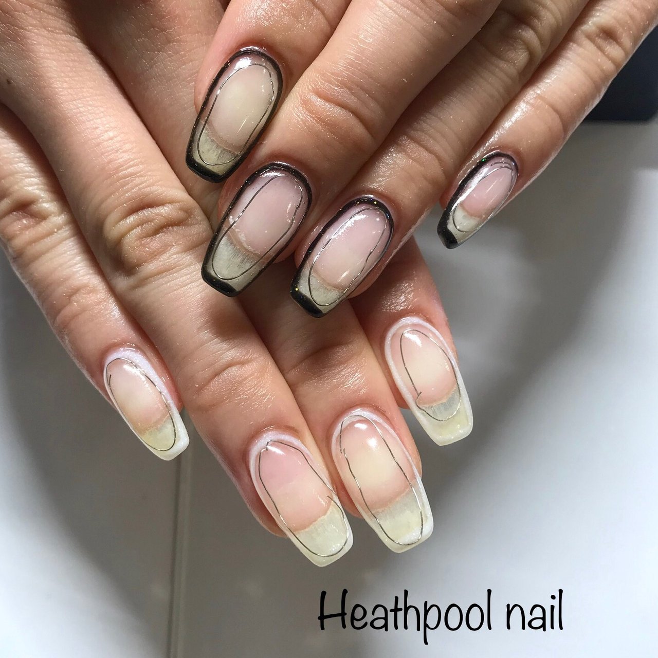 ハンド ニュアンス ワイヤー ホワイト クリア Heathpoolnailのネイルデザイン No ネイルブック