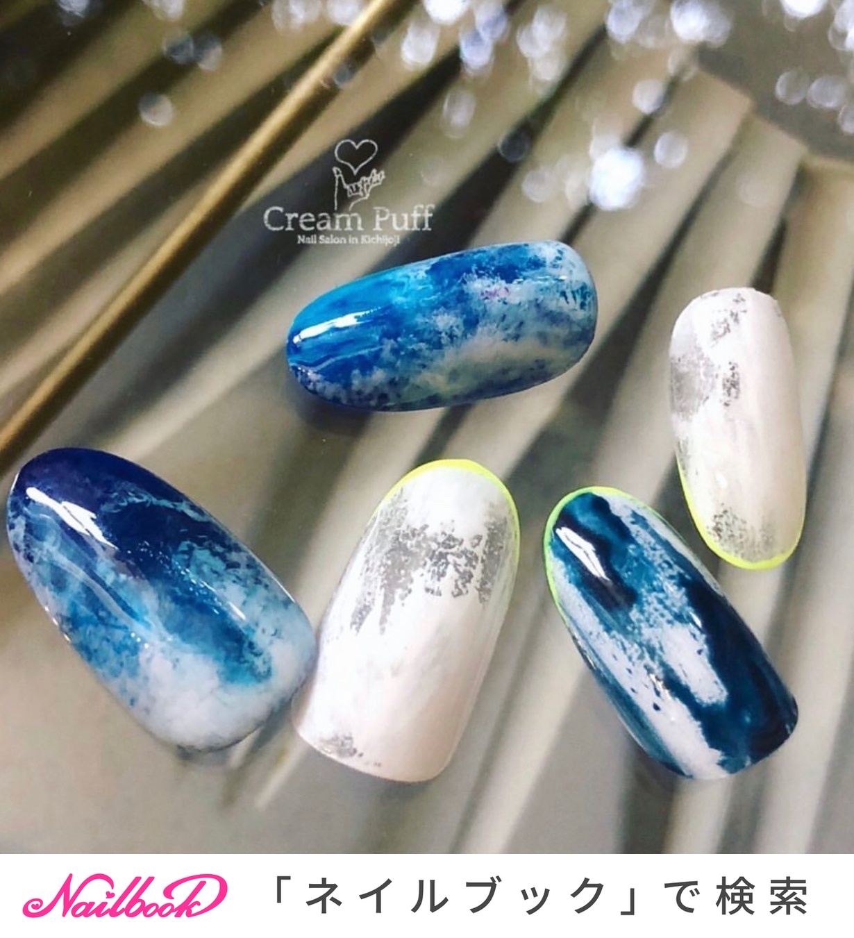 人気順 夏 ネイビー 白のネイルデザイン ネイルブック