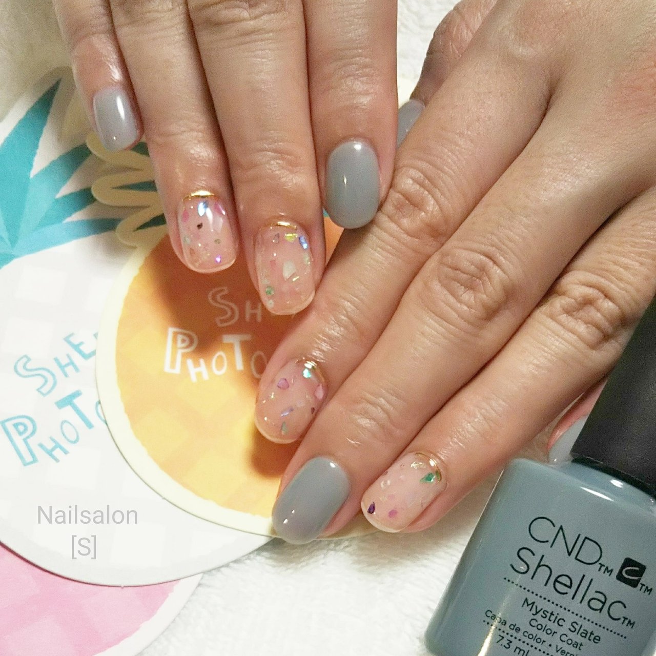 夏 オールシーズン ハンド シンプル ホログラム シェラックネイル専門店 S のネイルデザイン No ネイルブック